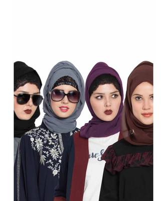 Set Of Four Stole Hijabs In Soft And Super Fine Georgette 1
