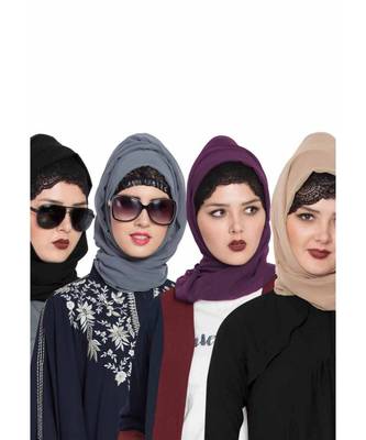 Set Of Four Stole Hijabs In Soft And Super Fine Georgette 2