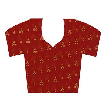 Red printed georgette saree with blouse 4