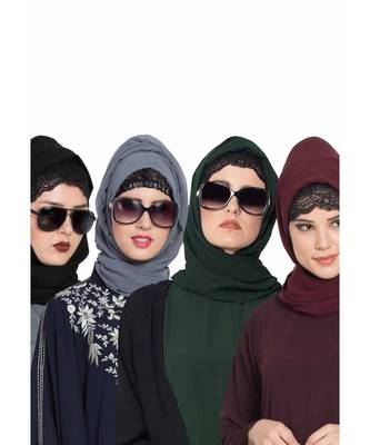 Set Of Four Stole Hijabs In Soft And Super Fine Georgette 1
