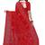 Red printed georgette saree with blouse