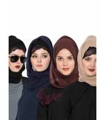 Set Of Four Stole Hijabs In Soft And Super Fine Georgette