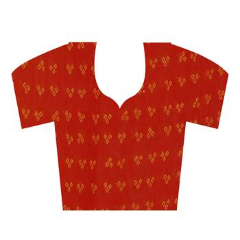 Red printed georgette saree with blouse 4