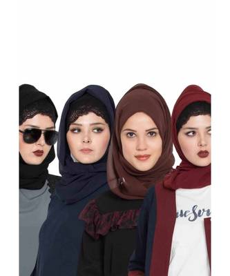 Set Of Four Stole Hijabs In Soft And Super Fine Georgette 1