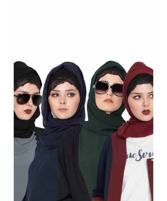 Set Of Four Stole Hijabs In Soft And Super Fine Georgette 1