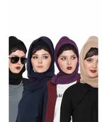 Set Of Four Stole Hijabs In Soft And Super Fine Georgette