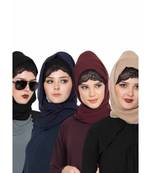 Set Of Four Stole Hijabs In Soft And Super Fine Georgette