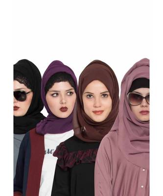 Set Of Four Stole Hijabs In Soft And Super Fine Georgette 1