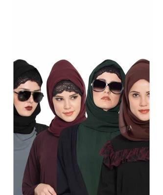 Set Of Four Stole Hijabs In Soft And Super Fine Georgette 1