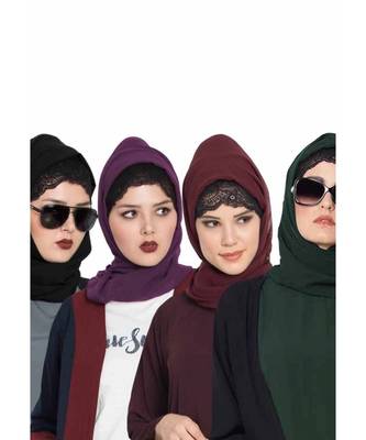 Set Of Four Stole Hijabs In Soft And Super Fine Georgette 1