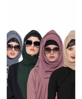 Set Of Four Stole Hijabs In Soft And Super Fine Georgette 1