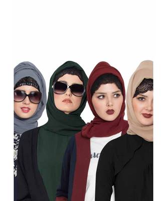 Set Of Four Stole Hijabs In Soft And Super Fine Georgette 1