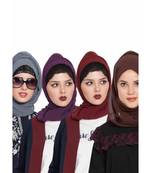 Set Of Four Stole Hijabs In Soft And Super Fine Georgette