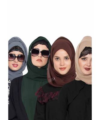 Set Of Four Stole Hijabs In Soft And Super Fine Georgette 1