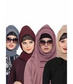 Set Of Four Stole Hijabs In Soft And Super Fine Georgette
