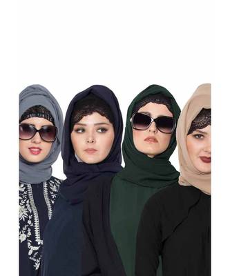 Set Of Four Stole Hijabs In Soft And Super Fine Georgette 1