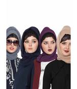 Set Of Four Stole Hijabs In Soft And Super Fine Georgette