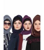Set Of Four Stole Hijabs In Soft And Super Fine Georgette