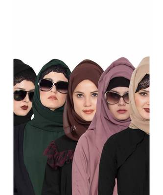 Set Of Five Stole Hijabs In Soft And Super Fine Georgette 1