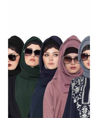 Set Of Five Stole Hijabs In Soft And Super Fine Georgette 1