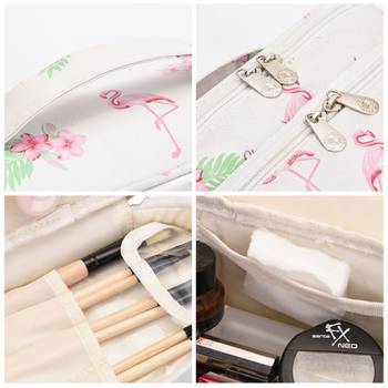 Shree Shyam Product Red Double Layer Unicorn Print Cosmetic Bag Toiletry Cosmetic Makeup Bag Organizer 1 Pcs Set 5