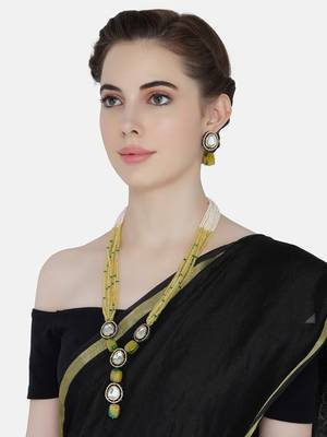 Yellow pearl necklace-sets 4