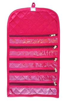 atorakushon Satin Fabric Cosmetic Makeup Pouch Payal Chain cover Wrist Watch Jewelry Organizer  Pack of 1 (Pink)