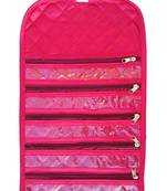 atorakushon Satin Fabric Cosmetic Makeup Pouch Payal Chain cover Wrist Watch Jewelry Organizer  Pack of 1 (Pink)