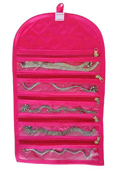atorakushon Satin Fabric Cosmetic Makeup Pouch Payal Chain Wrist Watch Jewelry Organizer  Pack of 3 (Pink)