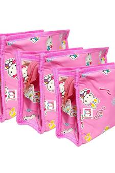 atorakushon   Imported Fabric Multipurpose Make Up Pouch Jewellery Cosmetic Organizer For Women Set of 3 (Multicolor)