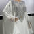 white georgette moroccan islamic dubai kaftan farasha zari and stone work dress