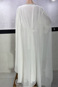 White Georgette Zari Embroidered Kaftan Dress