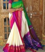 Pure Silk Designer Saree / Handwoven / Handloom - Ethnics Land