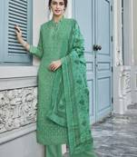 Green embroidered georgette salwar