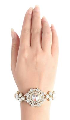 Traditional Design Austrian Stone Work Gold Finishing Bracelet 3