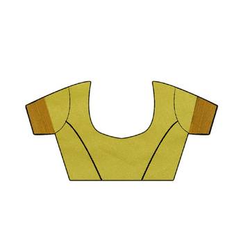 Yellow Embroidered Cotton Silk Saree With Blouse 5