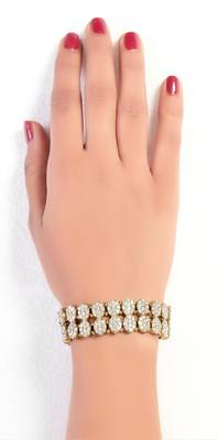 Fancy Look White Stone Gold Finish Bracelet 3