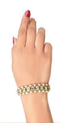 Occasional Wear Design White Stone And Pearl Bracelet 3