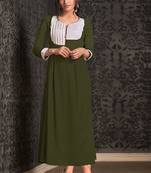 Green embroidered rayon party-wear-kurtis
