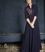 Red embroidered rayon party-wear-kurtis