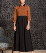 Black embroidered rayon party-wear-kurtis