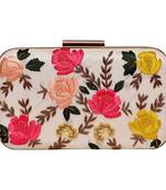 Party Wear Embroidered Box Clutch Bag Purse For Bridal And Party