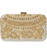 Party Wear Hand Embroidered Box Clutch Bag Purse For Bridal