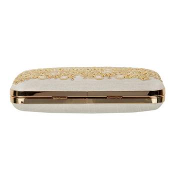 Party Wear Hand Embroidered Box Clutch Bag Purse For Bridal 2