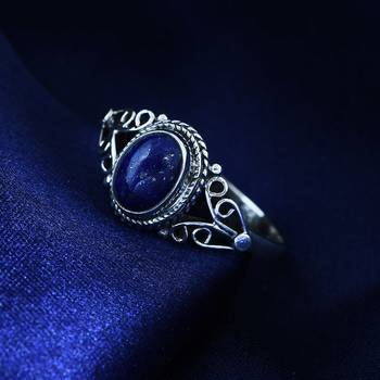 Blue Lapis Lazuli 925 Sterling Silver Rings 2