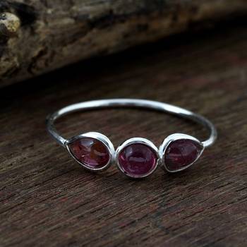Multicolor Tourmaline Sterling Silver Rings 3