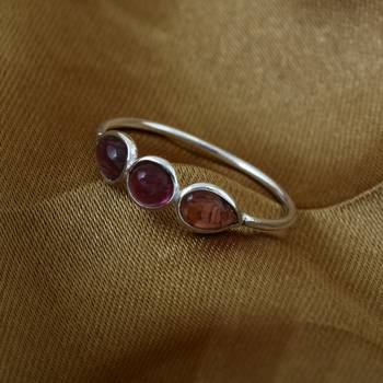 Multicolor Tourmaline Sterling Silver Rings 4