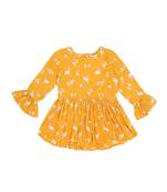 Yellow Plain Cotton Kids Tops