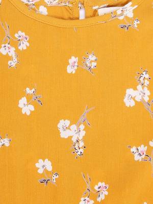 Yellow Plain Cotton Kids Tops 3