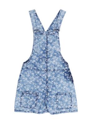 Blue Printed Blended Cotton Girls Dresses 4